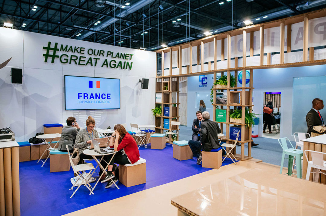 amenagement pavillon de la France - COP 25 à Madrid  